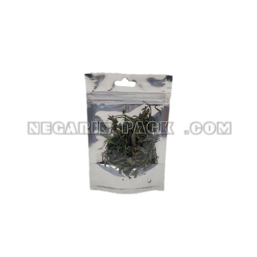 پاکت ایستاده یک طرف شفاف یک طرف نقره ای زیپدار (۱) پاکت ایستاده یک طرف شفاف یک طرف نقره ای زیپدار (۱)