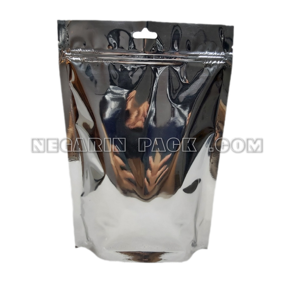 پاکت ایستاده یک طرف شفاف یک طرف نقره ای زیپدار (۸) پاکت ایستاده یک طرف شفاف یک طرف نقره ای زیپدار (۸)